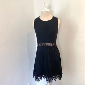 Blue Rain Embroidered Cut Out Little Black Dress